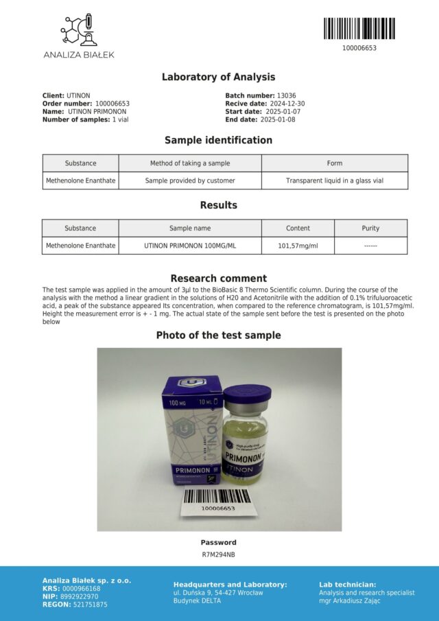 UTINON Primonon 100 test