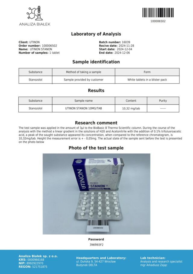 UTINON Stanon 10 test