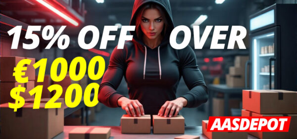 Save 15% on Orders Over €1000 or $1200!