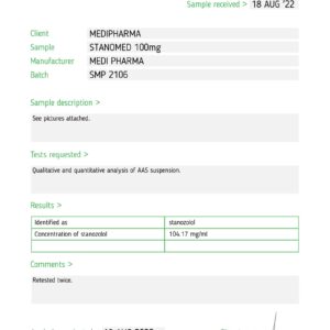 StanoMed Medi Pharma STANOMED 100 lab-test