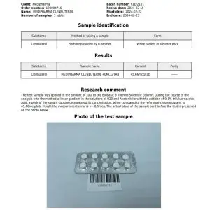 Medi Pharma Clenbuterol 40 mcg lab-test