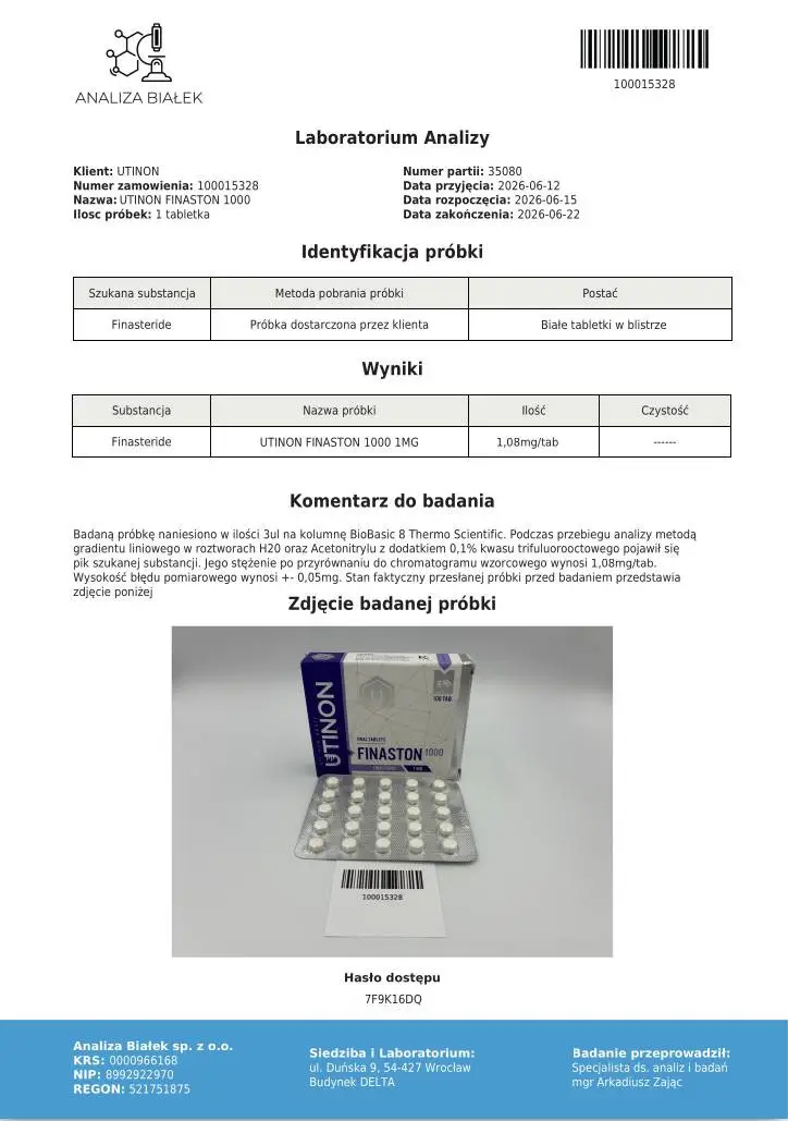 UTINON FINASTON lab test