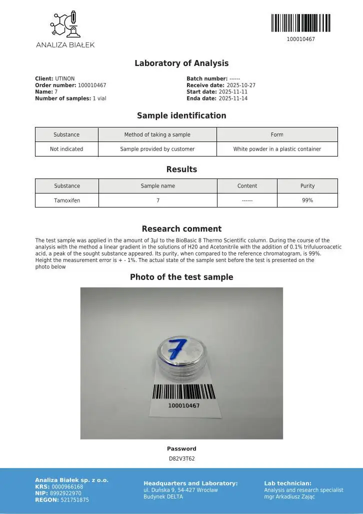 UTINON tamoxifen lab test