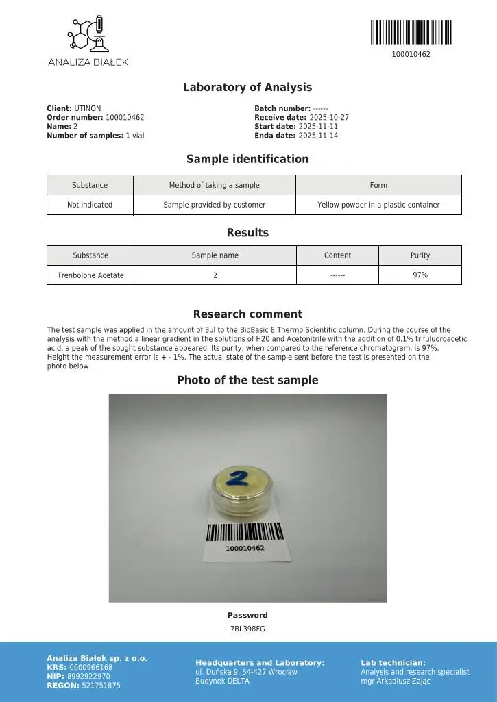 utinon-trenbolone-acetate-powder-lab-test.jpg UTINON trenbolone acetate lab test